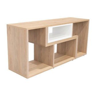 Mesa Para Tv Ascher Beige y Blanco Para Televisor de 50 Pulgadas