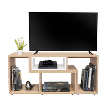 Mesa Para Tv Ascher Beige y Blanco Para Televisor de 50 Pulgadas
