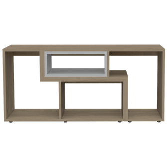 Mesa para TV Ascher, Beige y Blanco, para televisor de 50 pulgadas