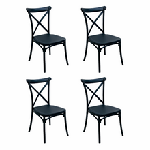Comedor Redondo 74.5x80x80cm Amaretto + 4 Sillas Ibiza Negras