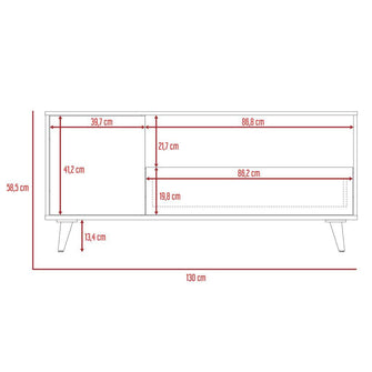 Mesa Para Tv Tarawa, Moca y Blanco, Para Televisor de 50 Pulgadas