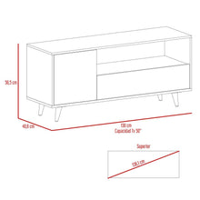 Mesa Para Tv Tarawa, Moca y Blanco, Para Televisor de 50 Pulgadas