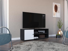 Mesa Para Tv Noah, Wengue y Blanco Duqueza, para tv de hasta 55 pulgadas ZF