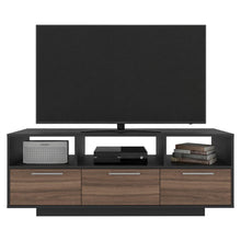 Mesa para TV Wema, Wengue y Avellana, con Espacio para Televisor y Varios Entrepaños