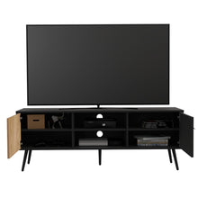 Mesa para TV Mirabella, Wengue y Fresno Europeo, con Dos Puertas para TV 65"