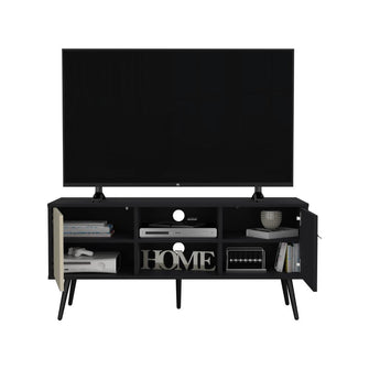 Mesa Para TV Mirabella, Wengue y Toquilla, Con dos puertas para tv 55"