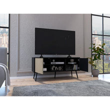 Mesa Para TV Mirabella, Wengue y Toquilla, Con dos puertas para tv 55"
