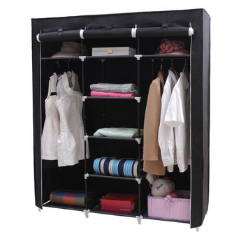 Closet Portátil Jesan, Negro, Variedad de Entrepaños en Tela