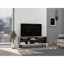 Mesa Para Tv Raichel, Nogal y Blanco, Para Televisor de 60 Pulgadas    ZF