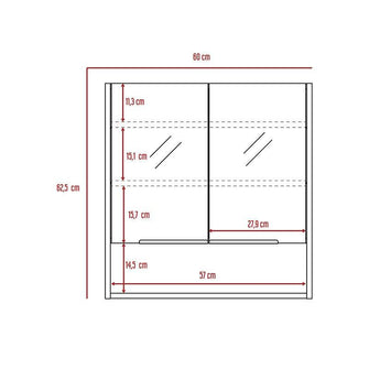 Gabinete de Baño Rawana, Blanco, Incluye Espejo y Entrepaños Para Guardar Objetos de Aseo X2