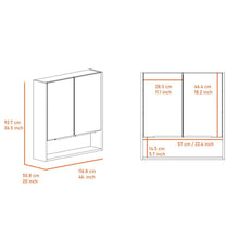 Gabinete de Baño Rawana, Wengue, Incluye Espejo y Entrepaños Para Guardar Objetos de Aseo  ZF