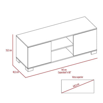 Mesa Para Tv Rayo, Blanco, con Dos Puertas y Un Entrepaño