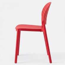 Set de 4 Sillas Florida, Color Rojo, con Espaldar y Diseño Moderno