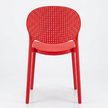 Set de 4 Sillas Florida, Color Rojo, con Espaldar y Diseño Moderno