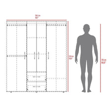 Closet Bariloche Bombay Eco, Wengue, con Variedad de Entrepaños y Cuatro Puertas Abatibles.
