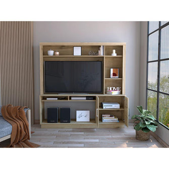 Mesa para Tv Romeo, Café Claro, con Espacio Para Televisor para 55 Pulgadas