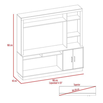 Mesa para Tv Romeo, Café Claro, con Espacio Para Televisor para 55 Pulgadas