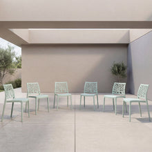 Silla Harlem, Azul Claro, Con espaldar en forma de árbol y diseño minimalista X6