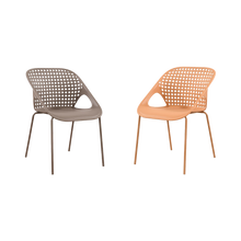 Set de 2 Sillas Imperial, Color Taupe y Naranja, con Espaldar