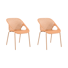 Silla Senit con Brazos, Color Naranja, Con espaldar y diseño Moderno X2