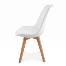 Kit Silla Derik, Color Blanco y Café Claro, con Espaldar y Patas en Madera X2