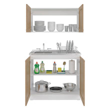 Cocina Integral Toronto, Kronos Blanco y Kronos Fresno, Incluye Mesón Izquierdo ZF