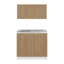 Cocina Integral Toronto, Kronos Blanco y Kronos Fresno, Incluye Mesón Izquierdo ZF