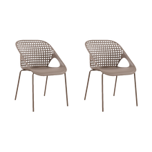 Silla Senit con Brazos, Color Taupe, Con espaldar y diseño Moderno X2