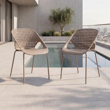 Silla Senit con Brazos, Color Taupe, Con espaldar y diseño Moderno X2