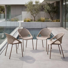 Silla Senit con Brazos, Color Taupe, Con espaldar y diseño Moderno X4