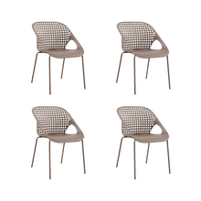 Silla Senit con Brazos, Color Taupe, Con espaldar y diseño Moderno X4
