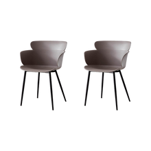 Silla Miami con Brazos, Color Taupe, Con espaldar y diseño Moderno X2