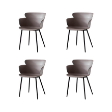 Silla Miami con Brazos, Color Taupe, Con espaldar y diseño Moderno X4