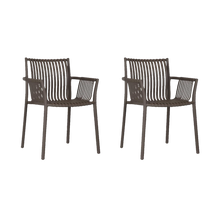 Silla Madrid con Brazos, Color Taupe, Con espaldar y diseño Moderno X2