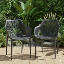 Set de 2 Sillas con Brazos Miame, Gris Oscuro, con Espaldar y Diseño Moderno