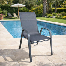 Set de 2 Sillas de Terraza Char, Gris, con Brazos y Patas de Metal