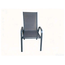 Silla de Terraza Char, Gris, con Brazos y Patas de Metal