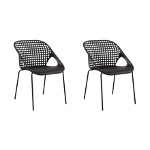 Silla Senit con Brazos, Color Negro, Con espaldar y diseño Moderno X2