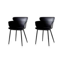 Silla Miami con Brazos, Color Negro, Con espaldar y diseño Moderno X2