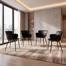 Silla Miami con Brazos, Color Negro, Con espaldar y diseño Moderno X4