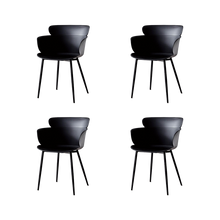 Silla Miami con Brazos, Color Negro, Con espaldar y diseño Moderno X4