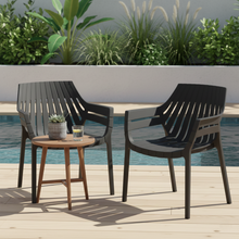 Set de 4 Sillas con Brazos Arena, Negro, con Espaldar y Diseño Moderno