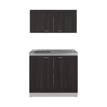 Cocina Integral Toronto, Blanco y Nogal, Incluye Mesón Izquierdo ZF