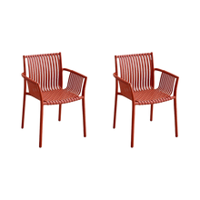 Silla Madrid con Brazos, Color Rojo, Con espaldar y diseño Moderno X2