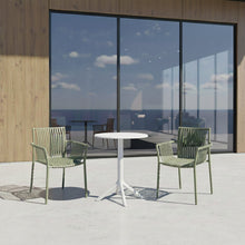 Silla Madrid con Brazos, Color Verde Olivo, Con espaldar y diseño Moderno X2