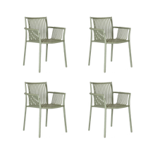 Silla Madrid con Brazos, Color Verde Olivo, Con espaldar y diseño Moderno X4