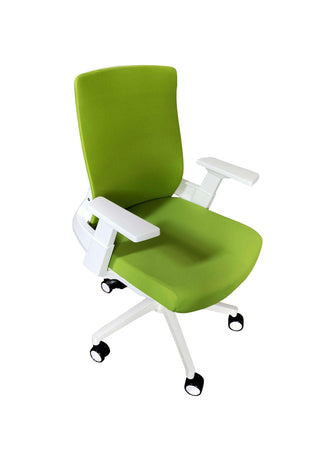 Silla de Escritorio Ejecutiva Atenas, Verde y Blanco, con Cómodo Espaldar y Rodachinas