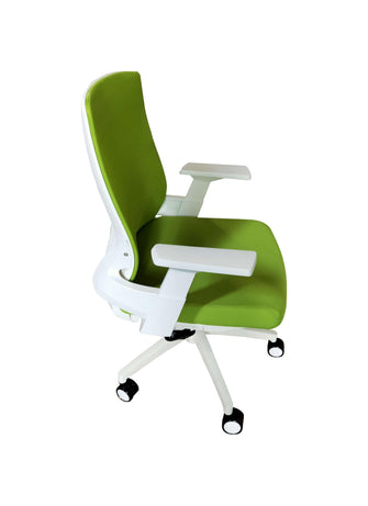 Silla de Escritorio Ejecutiva Atenas, Verde y Blanco, con Cómodo Espaldar y Rodachinas