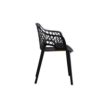 Silla con Brazos Casablanca, Negro, con Espaldar en Diamantes y Estilo Moderno