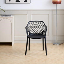Silla con Brazos Casablanca, Negro, con Espaldar en Diamantes y Estilo Moderno